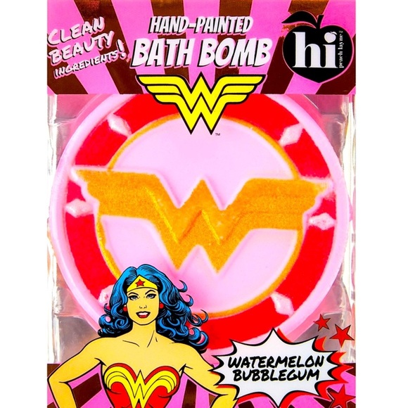 Hi Peach Layne Wonder Woman Watermelon Bubble Gum Bath Bomb. Hand painted. - Picture 1 of 3